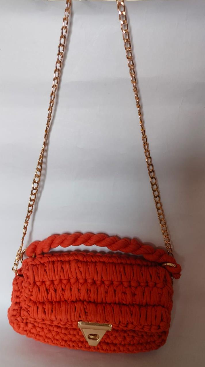 Orange Crochet Sling Bag