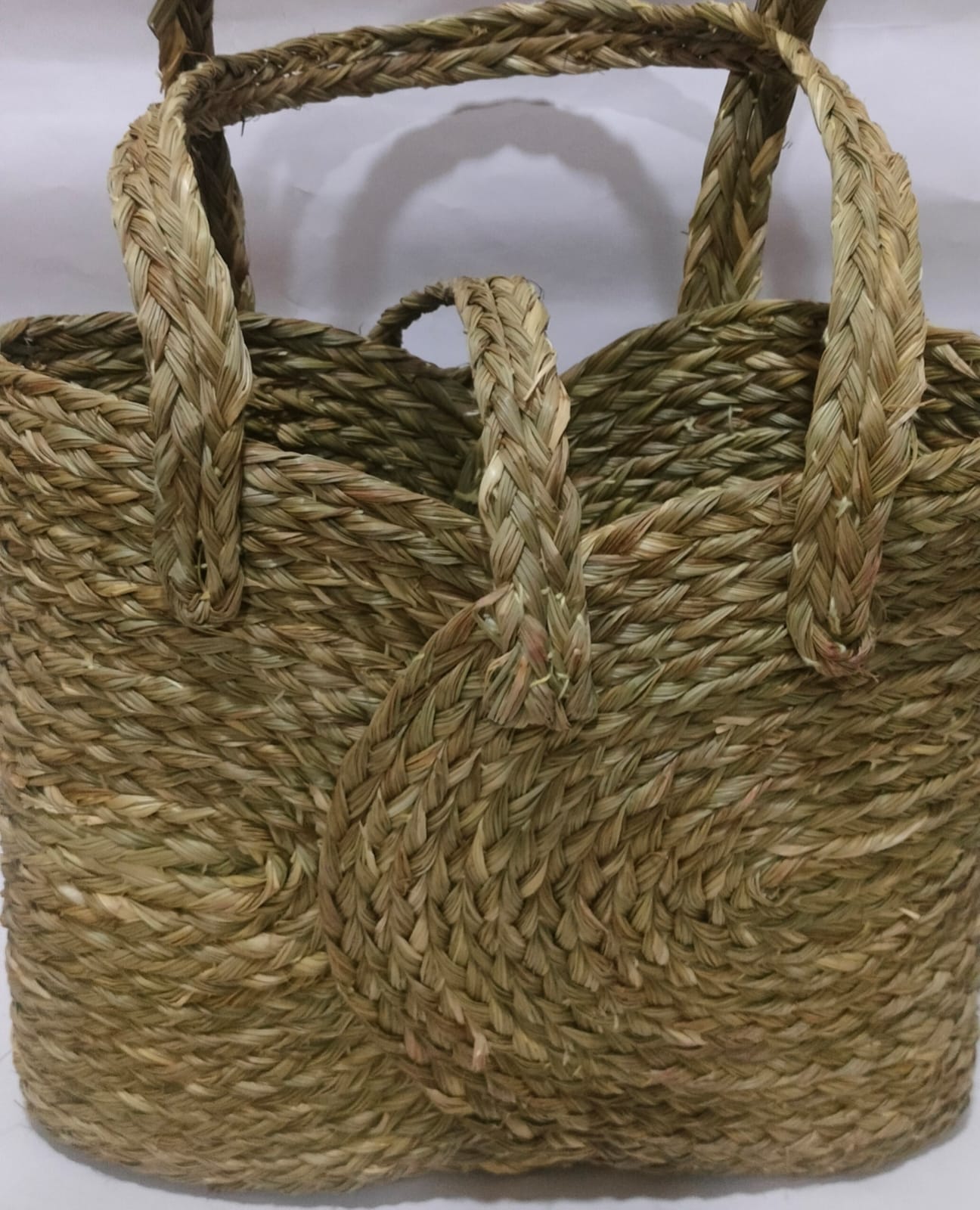 Beige Grass Handmade Boho Tote Bag