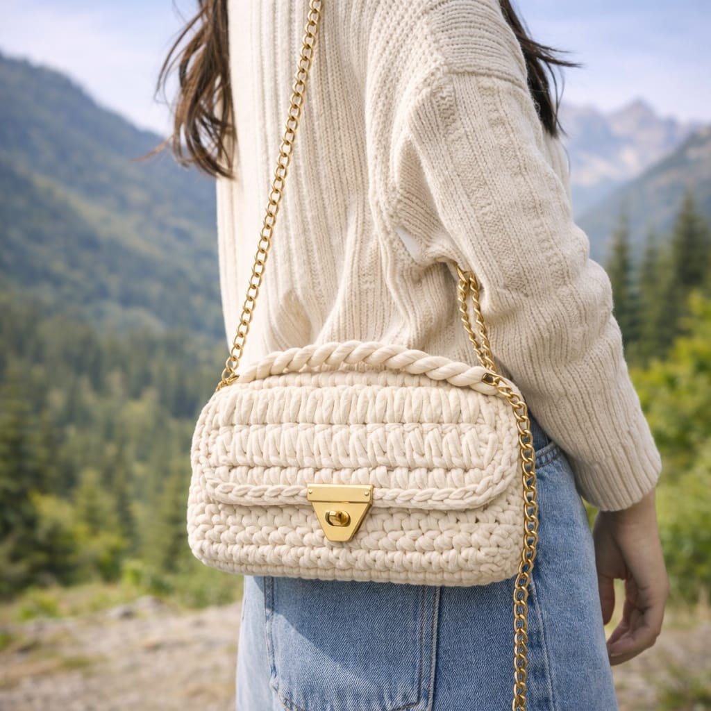 Offwhite Crochet Sling Bag