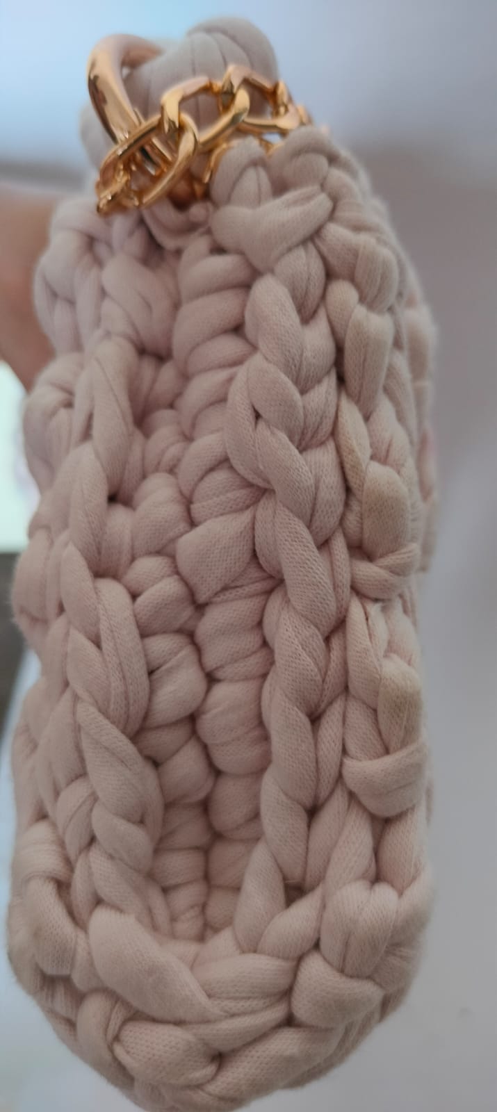 Blush Beige Crochet Sling Bag