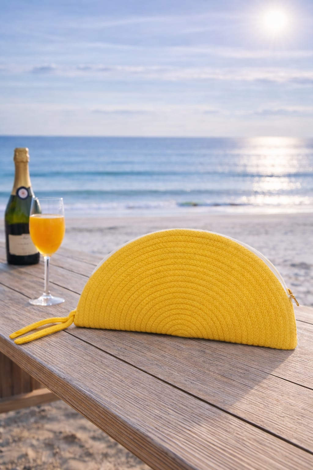 Yellow Half moon Clutch