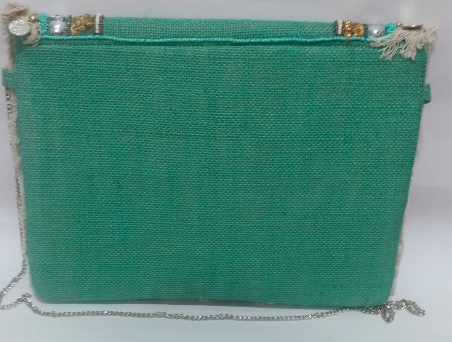 Green  Embellished Boho  Big Sling Bag