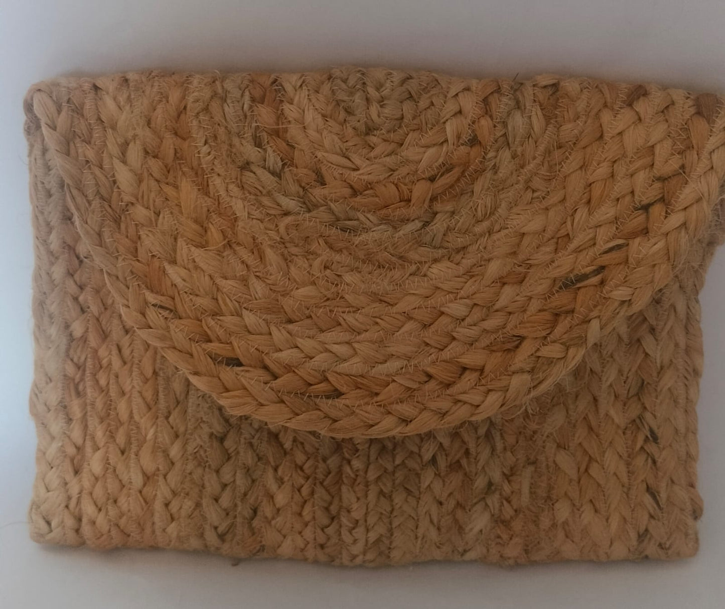 Golden Earth Handwoven Clutch – Natural Sand Beige