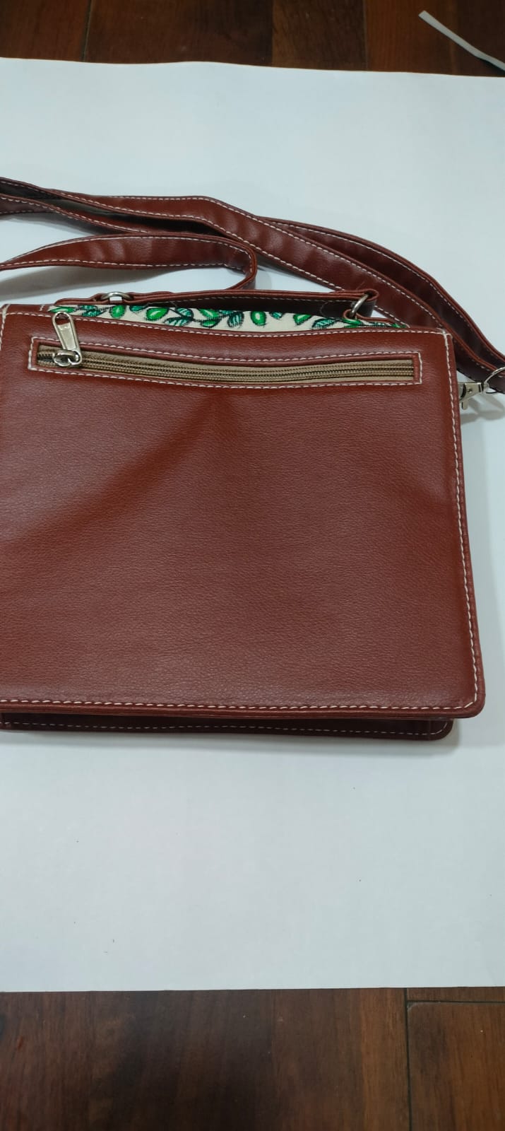 Madhubani Woven Leaf Office Bag with Long Strap