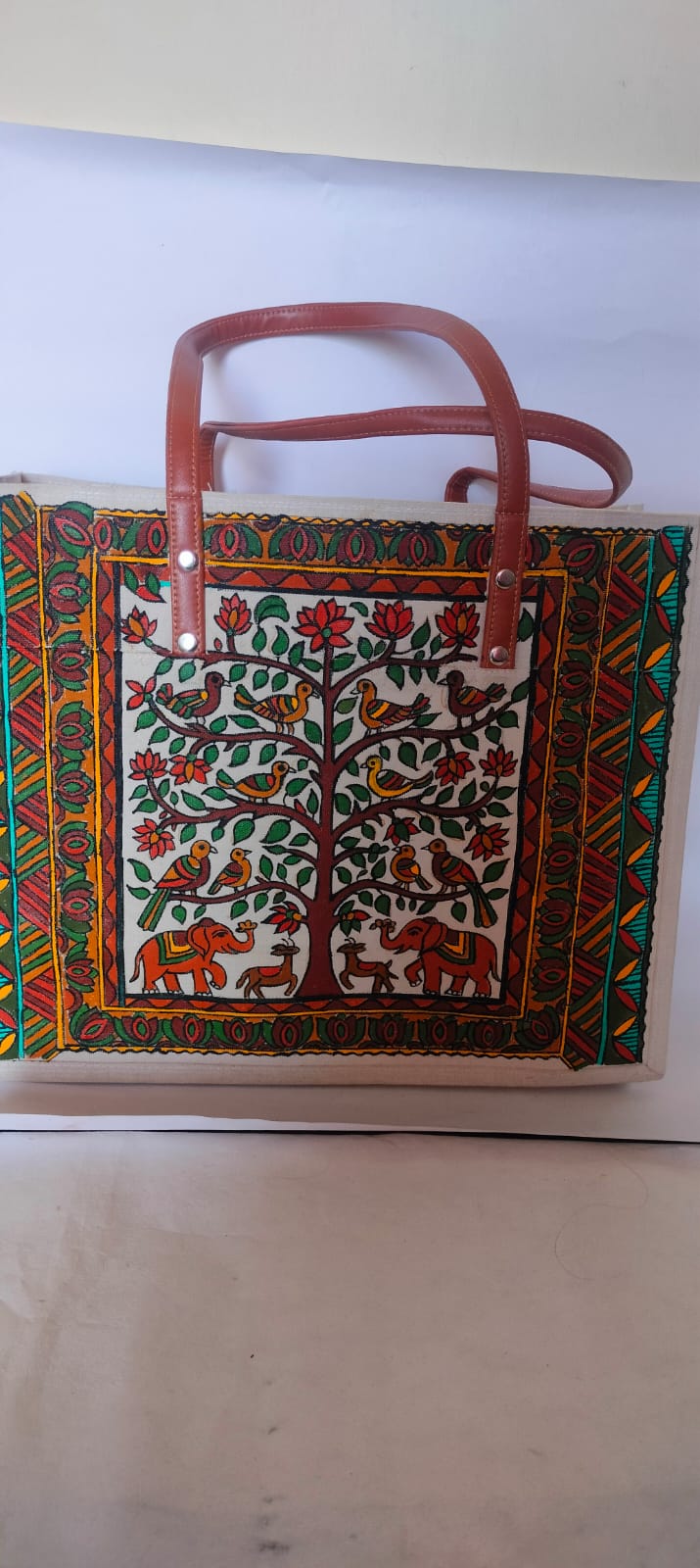 Handpainted  Art on  Canvas Tote Bag – Boho  Shoulder Tote Bag