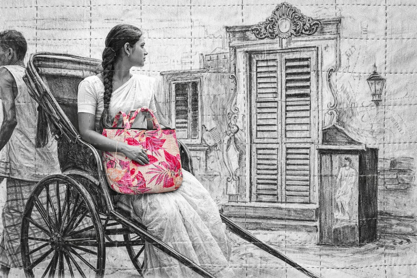 Pink Kantha Stitch Cotton Tote Bag – Big Leaf