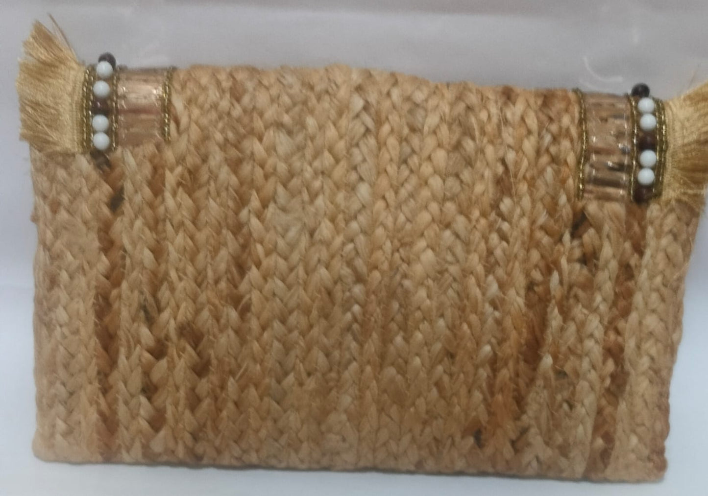 Light Brown Boho Evil Eye Handwoven Bag