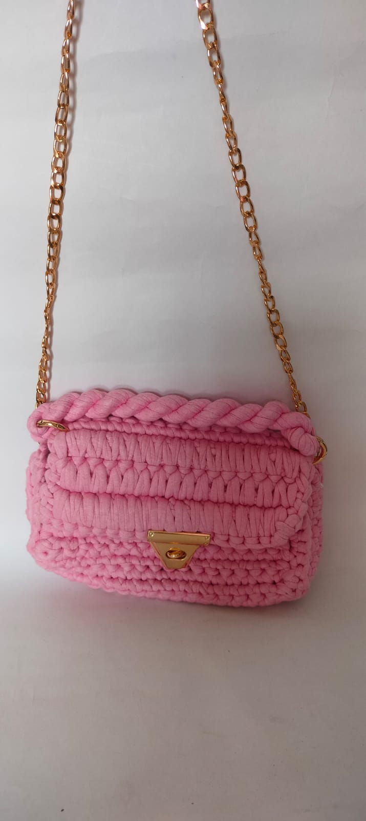 Pink Crochet Sling Bag